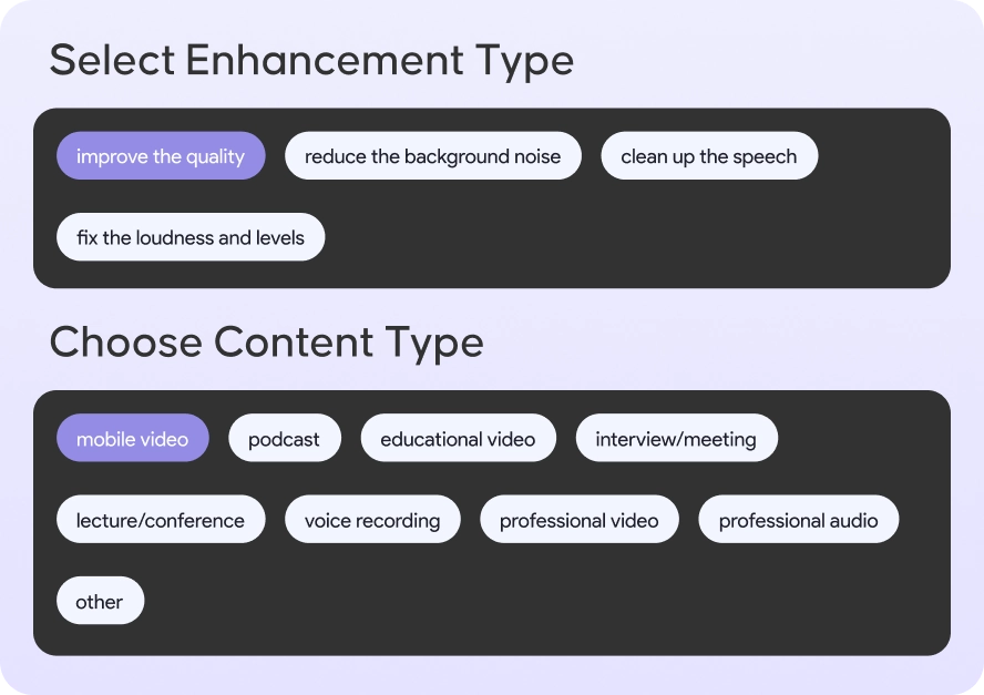 Select Enhancement Type